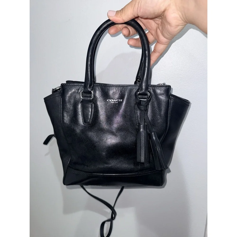 COACH Legacy Leather Mini Tanner Black Crossbody Tote Bag 48894 1